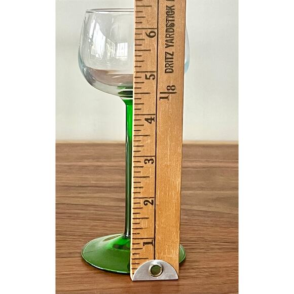 Rhine Wine - Set of 4 Emerald by Cristal D'Arques-Durand Green Stem Plain Bowl - Picture 6 of 7